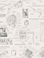 Marvels Heroes Schematics Cream Wallpaper DI0937 by York Wallpaper for sale at Wallpapers To Go