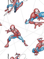 Spider Man Fracture Red Blue Gray Wallpaper DI0939 by York Wallpaper for sale at Wallpapers To Go