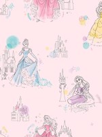 Disney Princess Pretty Elegant Pink Wallpaper DI0969 by York Wallpaper for sale at Wallpapers To Go