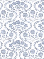 Folksy Floral Blue White Wallpaper FH4023 by York Wallpaper for sale at Wallpapers To Go
