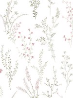Wildflower Sprigs Pink Green Gray Wallpaper FH4028 by York Wallpaper for sale at Wallpapers To Go