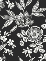 Wood Cut Jacobean Black White Wallpaper SS2557 by York Wallpaper for sale at Wallpapers To Go