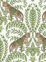 Jungle Leopard White Green Wallpaper KT2203 by Ronald Redding Wallpaper for sale at Wallpapers To Go