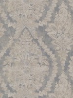 Charleston Damask Silver Wallpaper PM9309 by Ronald Redding Wallpaper for sale at Wallpapers To Go