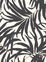 Bali Leaves Black Gold Wallpaper AT7056 by York Wallpaper for sale at Wallpapers To Go