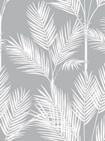 King Palm Silhouette Gray Wallpaper CV4412 by York Wallpaper for sale at Wallpapers To Go