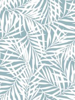 Oahu Fronds Light Blue White Wallpaper CV4435 by York Wallpaper for sale at Wallpapers To Go