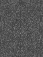 Ascot Damask Black Wallpaper HO2134 by Ronald Redding Wallpaper for sale at Wallpapers To Go