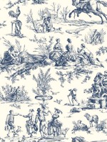Seasons Toile Navy Wallpaper AF2000 by York Wallpaper for sale at Wallpapers To Go