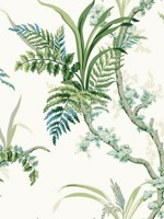 Enchanted Fern Blue Green Wallpaper GR5991 by York Wallpaper for sale at Wallpapers To Go