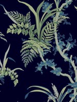 Enchanted Fern Navy Green Wallpaper GR5996 by York Wallpaper for sale at Wallpapers To Go