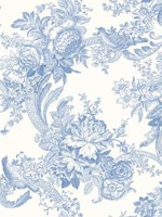 Carmel Light Blue Baroque Florals Wallpaper 292781602 by A Street Prints Wallpaper for sale at Wallpapers To Go