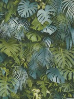 Luana Blue Tropical Forest Wallpaper 2979372803 by Advantage Wallpaper for sale at Wallpapers To Go