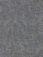 Abigail Dark Grey Damask Wallpaper 29452758 by Warner Wallpaper for sale at Wallpapers To Go