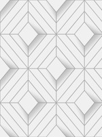 Filmore White Diamond Panes Wallpaper 402061400 by Advantage Wallpaper for sale at Wallpapers To Go
