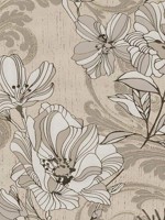 Selene Gold Mucha Floral Wallpaper 401986402 by A Street Prints Wallpaper for sale at Wallpapers To Go