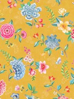Good Evening Yellow Floral Garden Wallpaper 300104 by Eijffinger Wallpaper for sale at Wallpapers To Go