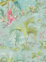 Calliope Light Blue Palm Scenes Wallpaper 300145 by Eijffinger Wallpaper for sale at Wallpapers To Go