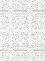Nico White Tin Ceiling Square Paintable Wallpaper 400096291 by Brewster Wallpaper for sale at Wallpapers To Go