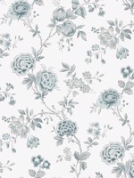 Chrysanthemum Teal Jacobean Wallpaper 312302215 by Chesapeake Wallpaper for sale at Wallpapers To Go