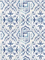 Sonoma Blue Spanish Tile Wallpaper 312312332 by Chesapeake Wallpaper for sale at Wallpapers To Go