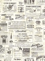 Adamstown Cream Newspaper Classifieds Wallpaper 312364271 by Chesapeake Wallpaper for sale at Wallpapers To Go