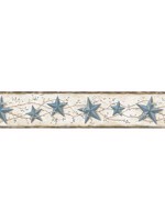 Heritage Blue Tin Star Border 312365366 by Chesapeake Wallpaper for sale at Wallpapers To Go