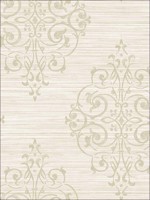 Medallion Metallics Grasscloth Look Textured Wallpaper OY34905 by Wallquest Wallpaper for sale at Wallpapers To Go
