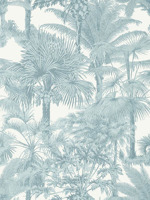Palm Botanical Spa Blue Wallpaper T10104 by Thibaut Wallpaper for sale at Wallpapers To Go