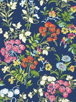 Spring Garden Navy Wallpaper T14337 by Thibaut Wallpaper for sale at Wallpapers To Go