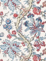 Chatelain Blue and Red Wallpaper T10845 by Thibaut Wallpaper for sale at Wallpapers To Go