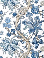Chatelain Blue and White Wallpaper T10846 by Thibaut Wallpaper for sale at Wallpapers To Go