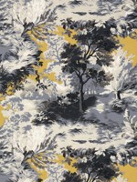 Lincoln Toile Yellow and Grey Wallpaper T10869 by Thibaut Wallpaper for sale at Wallpapers To Go