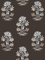 Lily Flower Black Wallpaper T13200 by Thibaut Wallpaper for sale at Wallpapers To Go