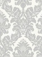 Fabric Damask Wallpaper UK10432 by Seabrook Wallpaper for sale at Wallpapers To Go