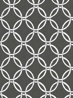 Quelala Black Ring Ogee Wallpaper 312211000 by Chesapeake Wallpaper for sale at Wallpapers To Go