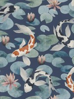 Nobu Blue Koi Fish Wallpaper 4035409444 by Advantage Wallpaper for sale at Wallpapers To Go