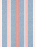Canvas Stripe Blue and Coral Wallpaper T13362 by Thibaut Wallpaper for sale at Wallpapers To Go
