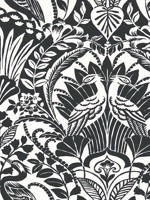 Egret Damask Black White Wallpaper BW3931 by York Wallpaper for sale at Wallpapers To Go