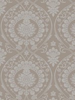 Imperial Damask Beige Silver Wallpaper DM4902 by York Wallpaper for sale at Wallpapers To Go