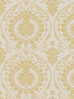 Imperial Damask Off White Gold Wallpaper DM4903 by York Wallpaper for sale at Wallpapers To Go
