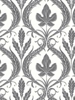 Adirondack Damask Black White Wallpaper DM4926 by York Wallpaper for sale at Wallpapers To Go