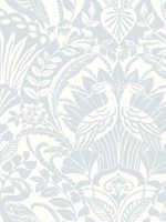 Egret Damask Blue Wallpaper DM4999 by York Wallpaper for sale at Wallpapers To Go