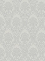 Renatta Silver Damask Wallpaper 405821775 by Brewster Wallpaper for sale at Wallpapers To Go