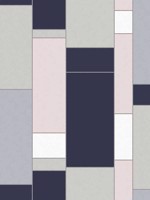 De Stijl Geometric Indigo and Metallic Silver Wallpaper KTM1120 by Seabrook Wallpaper for sale at Wallpapers To Go