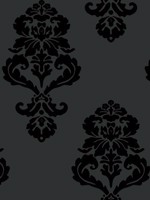 Graphic Damask Black Wallpaper BL0397 by York Wallpaper for sale at Wallpapers To Go