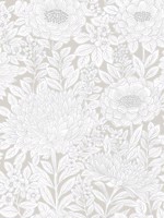 Wood Block Blooms Taupe Silver Wallpaper BW3922 by York Wallpaper for sale at Wallpapers To Go