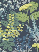 Brie Dark Blue Forest Flowers Wallpaper 297390001 by A Street Prints Wallpaper for sale at Wallpapers To Go