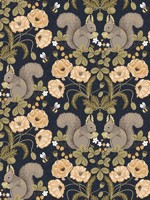 Kurre Dark Blue Woodland Damask Wallpaper 299944123 by A Street Prints Wallpaper for sale at Wallpapers To Go