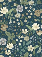 Strawberry Fields Blue Green Wallpaper RP7359 by Rifle Paper Co Wallpaper for sale at Wallpapers To Go